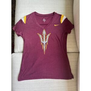 Arizona State ASU Women’s Nike T Shirt. Large. Maroon and Gold #1. Tri Blend